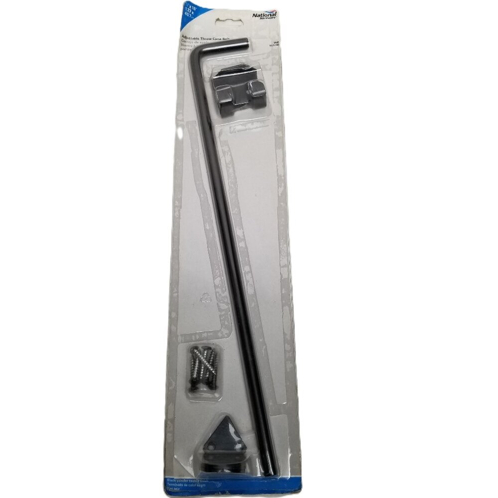 National Hardware 18 Inch Adjustable Throw Cane Bolt Black N177-188 V835 Gate